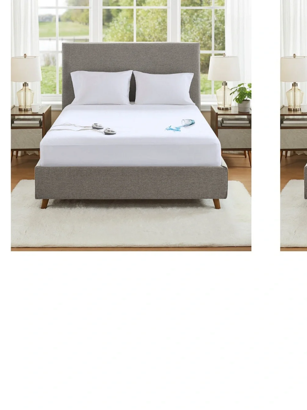 Premier White Waterproof Heated Mattress Pad - King